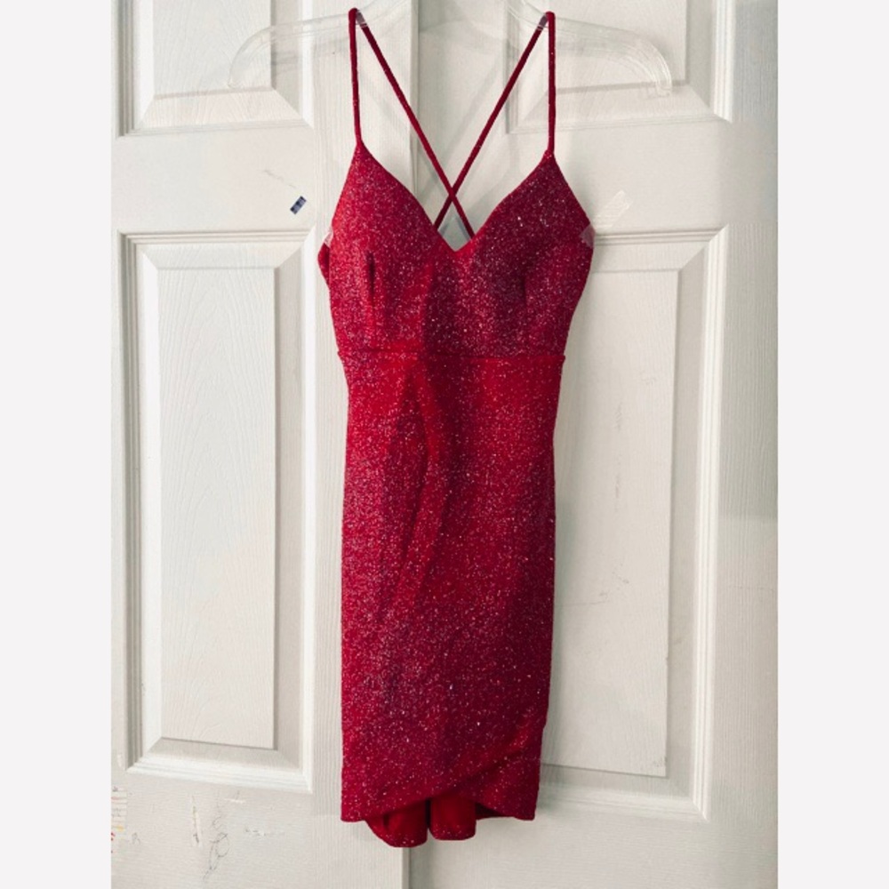 WINDSOR Red Sequin Bodycon Mini Dress